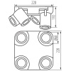 Oprawa ścienno- sufitowa 4 punktowa GU10 LAURIN EL-4O B czarna KANLUX 29129 wymiary