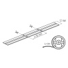 Taśma LED LCOB 24V 21W/1m RGBCCT 3000-6100K 5m 680lm/1m CRI90+ IP65 Kanlux 38916 wymiary