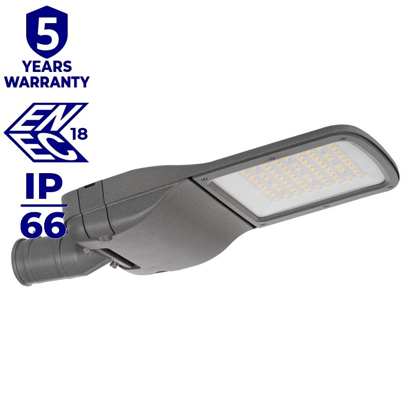Oprawa uliczna LED PRO-S M 100W 4000K 15500lm szara IP66 IK08 Kanlux 39286 infografiki