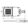 Oprawa uliczna LED PRO-S M 100W 4000K 15500lm szara IP66 IK08 Kanlux 39286 wymiary