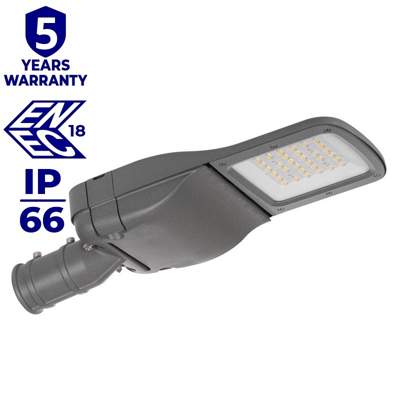 Oprawa uliczna LED PRO-S S 50W 4000K 7750lm szara IP66 IK08 Kanlux 39278 infografika