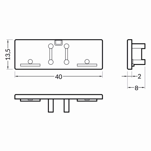 Zaślepka do profilu led BACK10 szara Topmet wymiary