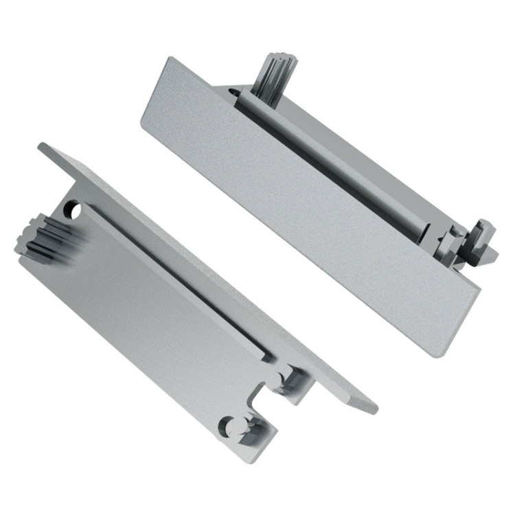 Zaślepki do profilu led FLAT8 srebrna - cena za komplet 2szt. Topmet rysunek