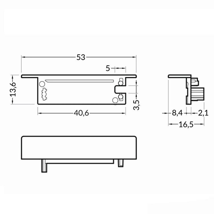 Zaślepki do profilu FLAT8 szara - cena za komplet 2szt. Topmet wymiary