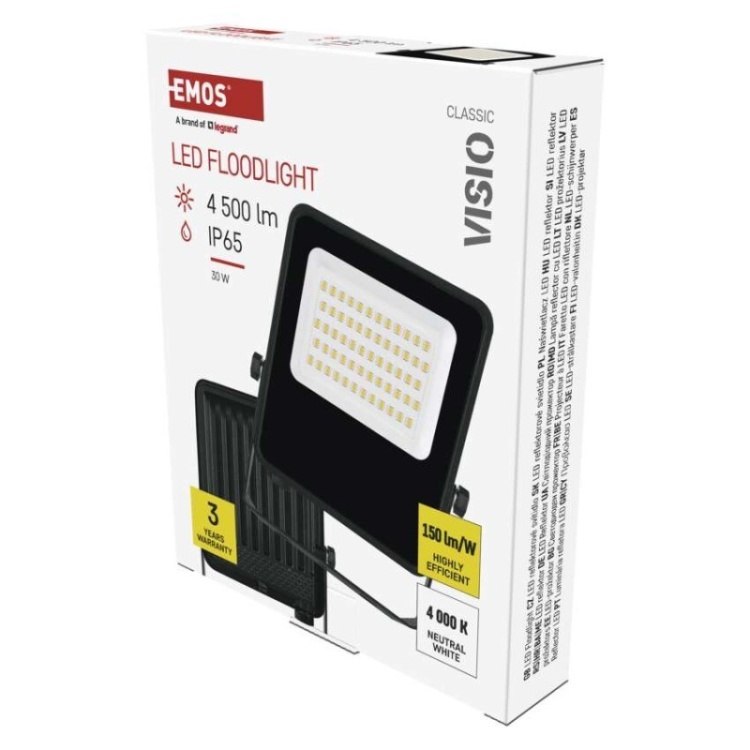 Naświetlacz LED VISIO 30W czarny neutralna biel