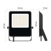 Naświetlacz LED VISIO 50 W czarny neutralna biel wymiary