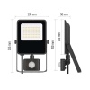 Naświetlacz LED VISIO z czujnikiem PIR 30 W, neutralna biel wymiary