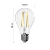 Żarówka E27 LED filament A60 7.5W=75W biała neutralna 4000K 1055lm ściemnialna EMOS wymiary