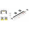Profil LED SLIM8 anodowany, klosz mleczny odcinki 1m, 2m Topmet schemat