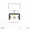 Profil LED SLIM8 anodowany, klosz mleczny odcinki 1m, 2m Topmet wymiary