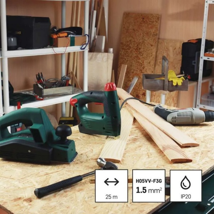 Przedłużacz bębnowy zwijany P19425 4 gniazda 3×1,5 mm² 25m EMOS informacje