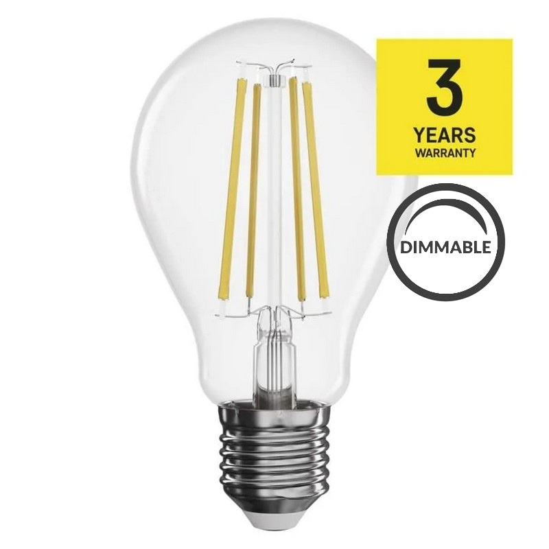 Żarówka E27 LED filament A60 7.5W=75W biała neutralna 4000K 1055lm ściemnialna EMOS 3 lata gwarancji