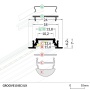 Profil led GROOVE10 klosz mleczny odcinki: 1m, 2m Topmet wymiary