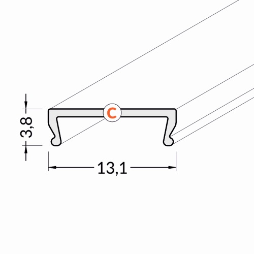 Klosz C klik czarny odcinki: 1m, 2m TOPMET wymiary