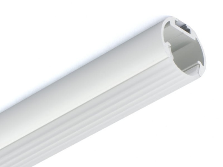 Profil LED OLEK klosz mleczny półokrągły ryflowany; odcinki: 1m, 2m, 3m KLUŚ