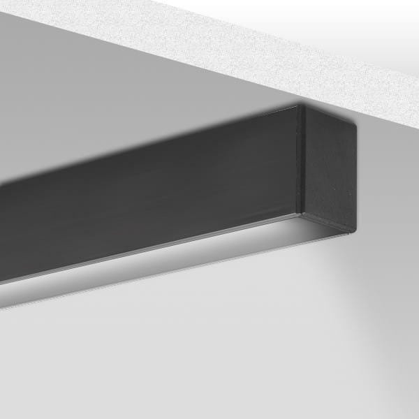 Profil LED PDS-ZMG czarny anodowany klosz mleczny typu HS; odcinki: 1m, 2m, 3m KLUŚ