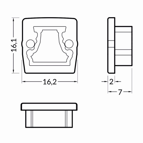 Zaślepka do profilu led FLOOR12 szara Topmet wymiary