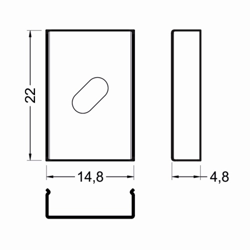 Uchwyt mocujący S sprężysty do profilu led inox Topmet wymiary