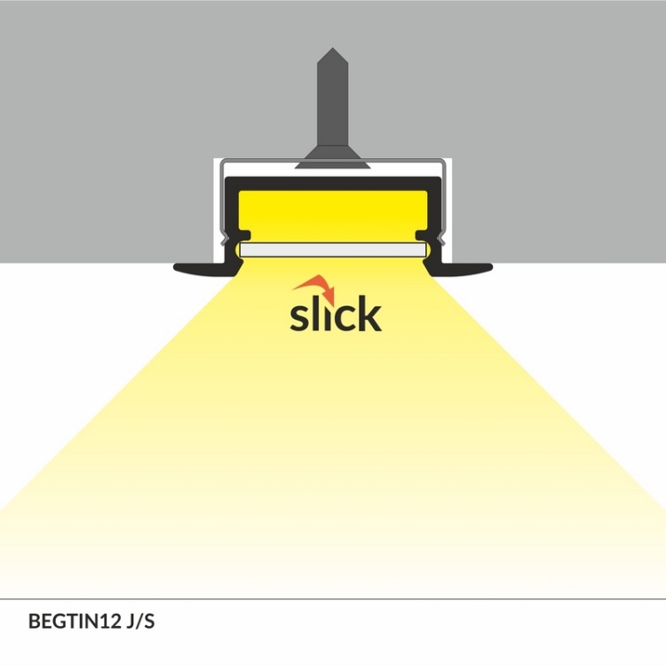 Profil LED BEGTIN12 czarny anodowany odcinki: 1m, 2m Topmet sposób montażu