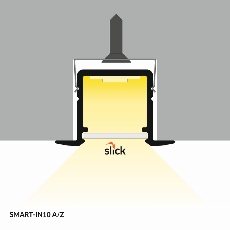 Profil LED SMART-IN10 czarny anodowany odcinki: 1m, 2m Topmet sposób montażu