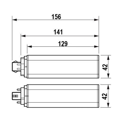 Świetlówka LED Philips PL-T 15W=32W 4P CorePro GX24q-3 830 biała ciepła 1620lm do statecznika HF wymiary