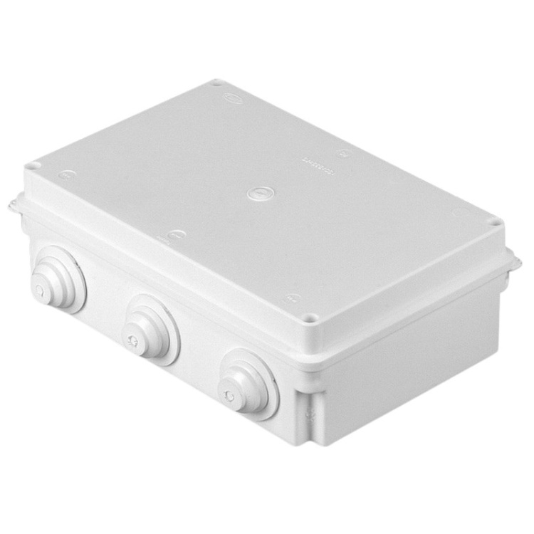 Puszka instalacyjna PK-10D z dławnicami 235x150x75 szara IP55 Plastrol