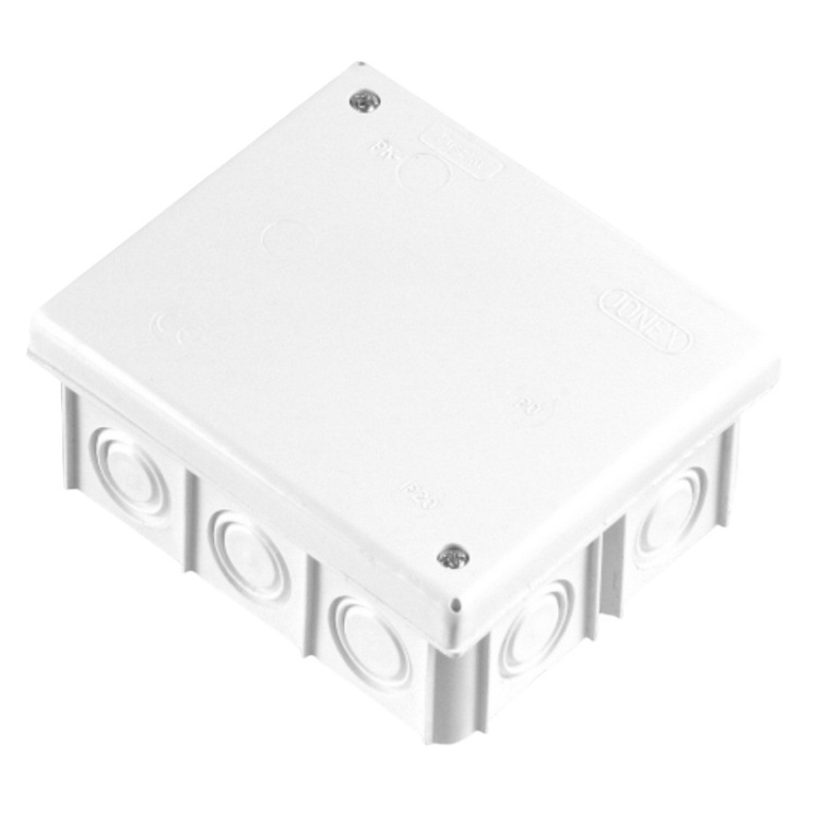 Puszka wtynkowa PK-102 bez dławnic 80×95 szara IP20 z pazurkami do mocowania w płytach gipsowych Plastrol