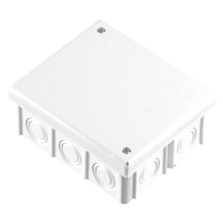 Puszka wtynkowa PK-103 z zaciskami 80×95 szara IP20 z pazurkami do mocowania w płytach gipsowych Plastrol