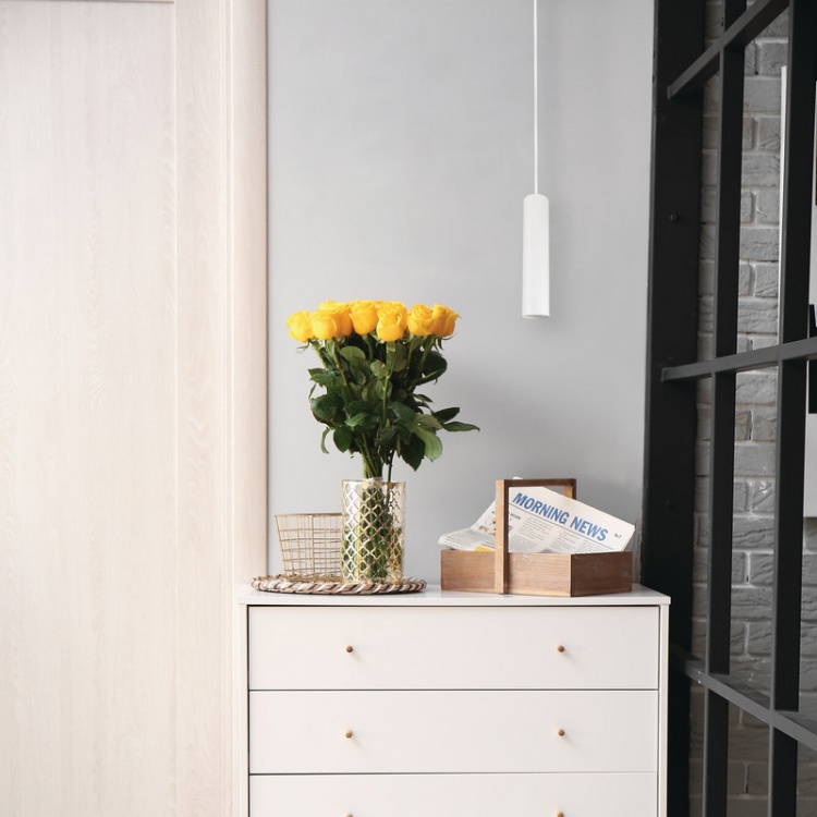 Lampa wisząca PHLOX C GU10 biała Kanlux 39041 aranżacja w przedpokoju