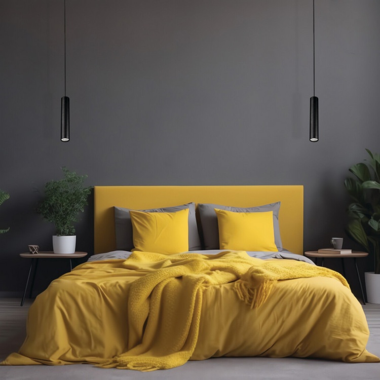 Lampa wisząca PHLOX C GU10 czarna Kanlux 39040 aranżacja nowoczesnej sypialni