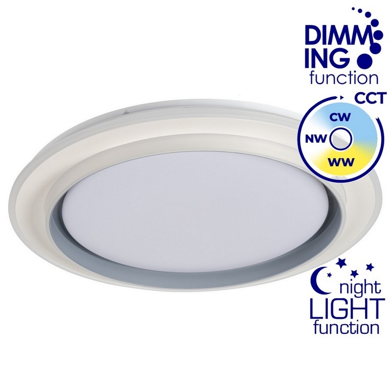 Plafoniera ANTO LED 37W CCT 2700lm ściemnialna ∅500mm biała IP20 Kanlux 38932 infografiki
