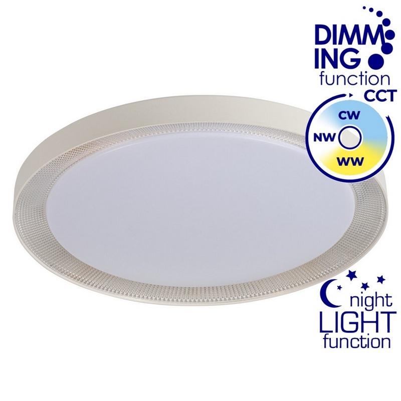 Plafoniera ANBAR LED 37W CCT 2560lm ściemnialna ∅550mm biała IP20 Kanlux 38931 infografiki