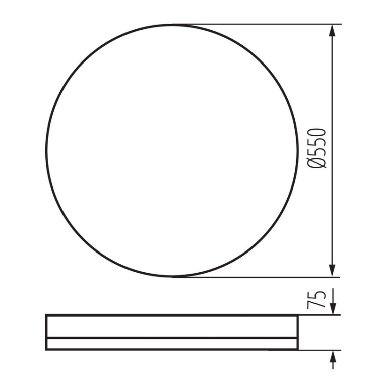 Plafoniera ANBAR LED 37W CCT 2560lm ściemnialna ∅550mm biała IP20 Kanlux 38931 wymiary