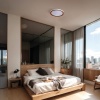 Plafoniera ANBAR LED 37W CCT 2170lm ściemnialna ∅550mm biały/brąz IP20 Kanlux 38930 aranżacja salonu