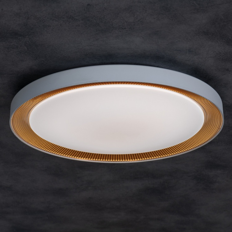 Plafoniera ANBAR LED 37W CCT 2170lm ściemnialna ∅550mm biały/brąz IP20 Kanlux 38930 ściemnione światło
