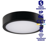 Plafoniera DABER LED CCT z czujnikiem ruchu 12-20W 2560lm ∅300mm IP66 czarna Kanlux 38931 infografiki