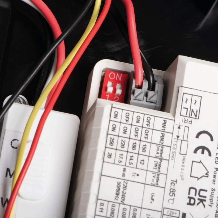 Plafoniera DABER LED CCT z czujnikiem ruchu 12-20W 2560lm ∅300mm IP66 czarna Kanlux 38931 dip switch