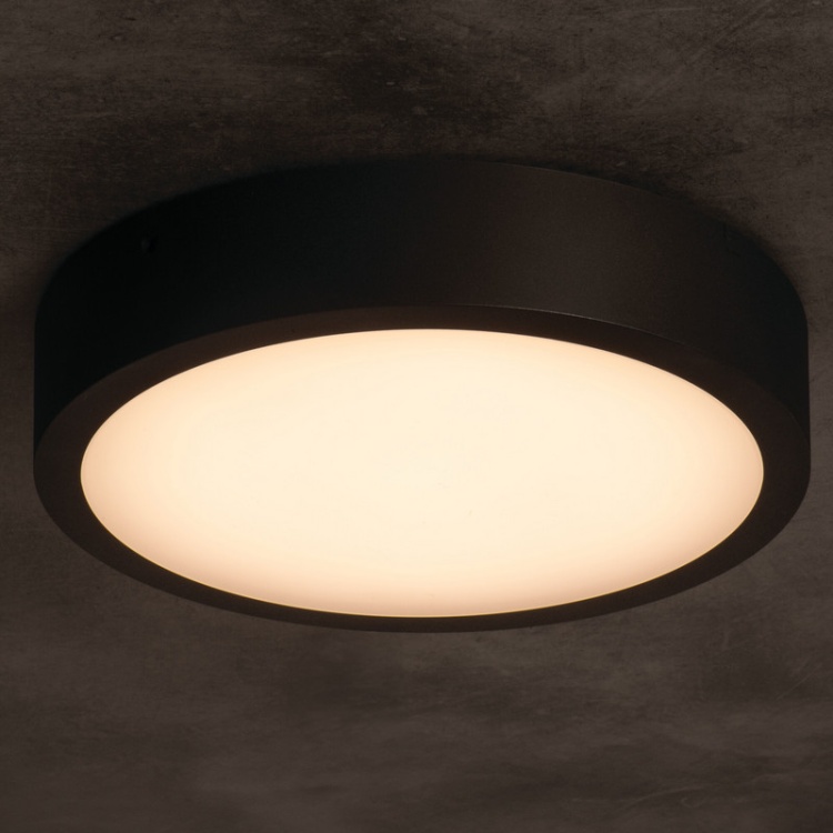 Plafoniera DABER LED CCT z czujnikiem ruchu 12-20W 2560lm ∅300mm IP66 czarna Kanlux 38931 ciepłe światło