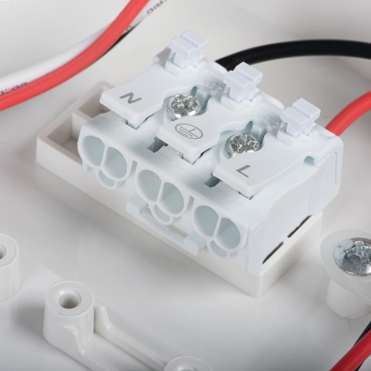 Plafoniera DABER LED CCT z czujnikiem ruchu 8-13W 1510lm ∅250mm IP66 biała Kanlux 39021 złączka