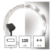 Dekoracje - 120 LED nano łezki z panelem solarnym, miedź, 12 m, IP44, zimna biel, timer