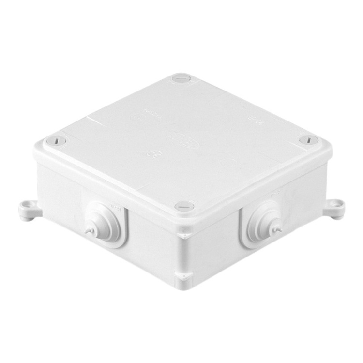 Puszka odgałęźna PK-4 z dławicami D-25 125x125x45 biała IP44 Plastrol