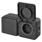 EMOS Cyklone gniazdo+wyłącznik schodowy IP55