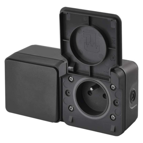 EMOS Cyklone gniazdo+wyłącznik schodowy IP55