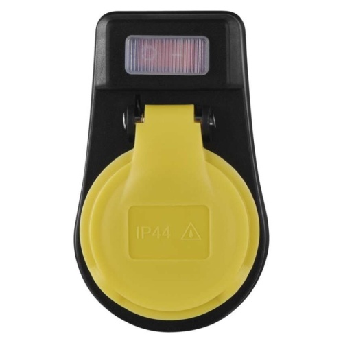 Gniazdo wtykowe z włącznikiem czarno-żółte IP44 Emos P00271