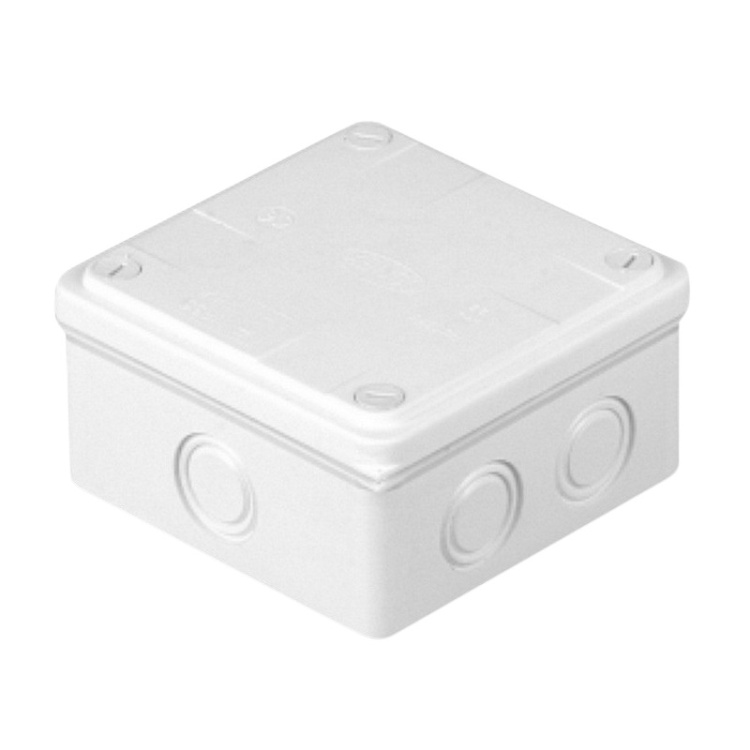 Puszka odgałęźna PK-25/67 bez dławnic 125x125x80 biała IP67 przy zastosowaniu dławików gwintowych Plastrol