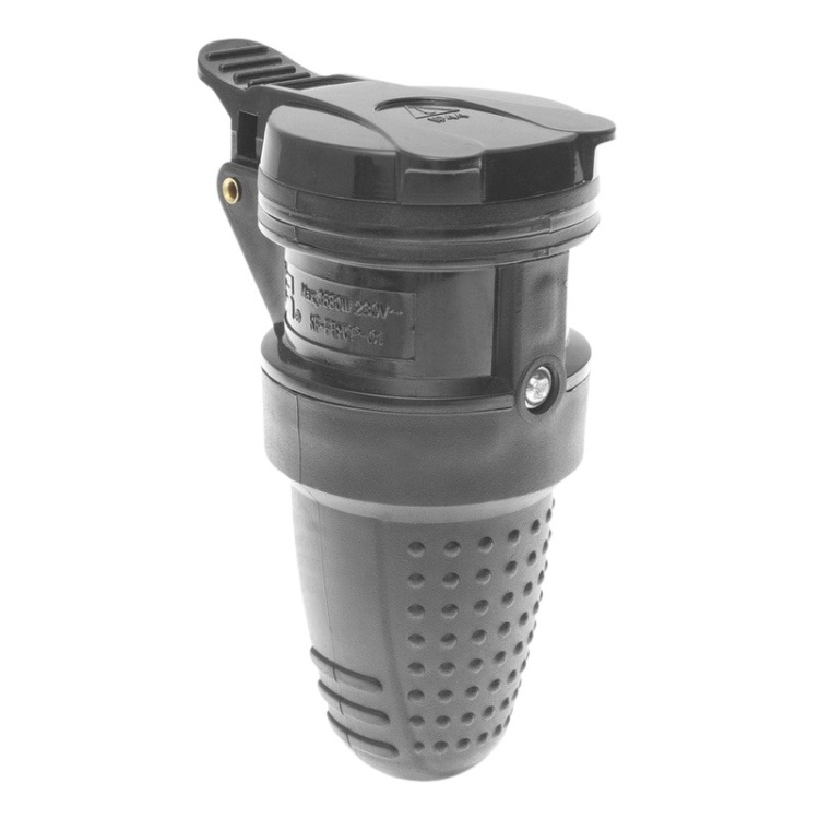 Gniazdo hermetyczne pojedyncze 250V 16A GN-60H czarne Plastrol góra