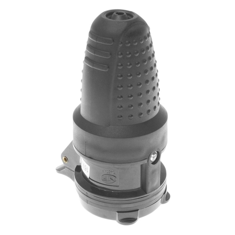 Gniazdo hermetyczne pojedyncze 250V 16A GN-60H czarne Plastrol dół