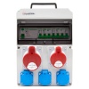 Rozdzielnica budowlana + 3x gniazdo 230V + gniazdo16A/5P + gniazdo 32A/5P IP54 Plastrol front