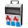 Rozdzielnica budowlana 3x gniazdo 230V + gniazdo 16A/5P + gniazdo 32A/5P IP54 Plastrol  bok