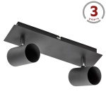 Oprawa sufitowa VENETO podtynkowa 2xGU10 IP20 czarna GTV 3 lata gwarancji